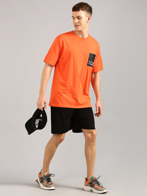 Orange Printed Regular Fit Co-Ords Set
